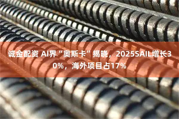 诚金配资 AI界“奥斯卡”揭晓，2025SAIL增长30%，海外项目占17%