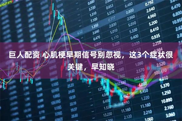 巨人配资 心肌梗早期信号别忽视，这3个症状很关键，早知晓